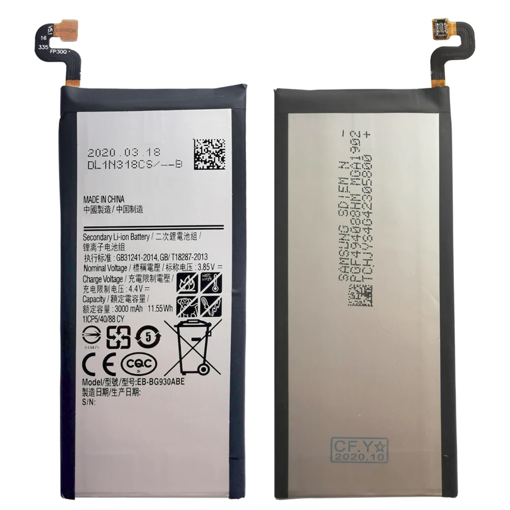 

100% Original Phone Battery For Samsung Galaxy S7 G9300 G930F G930A 3000mAh Real Capacity EB-BG930ABE Bateria Replacement For S7