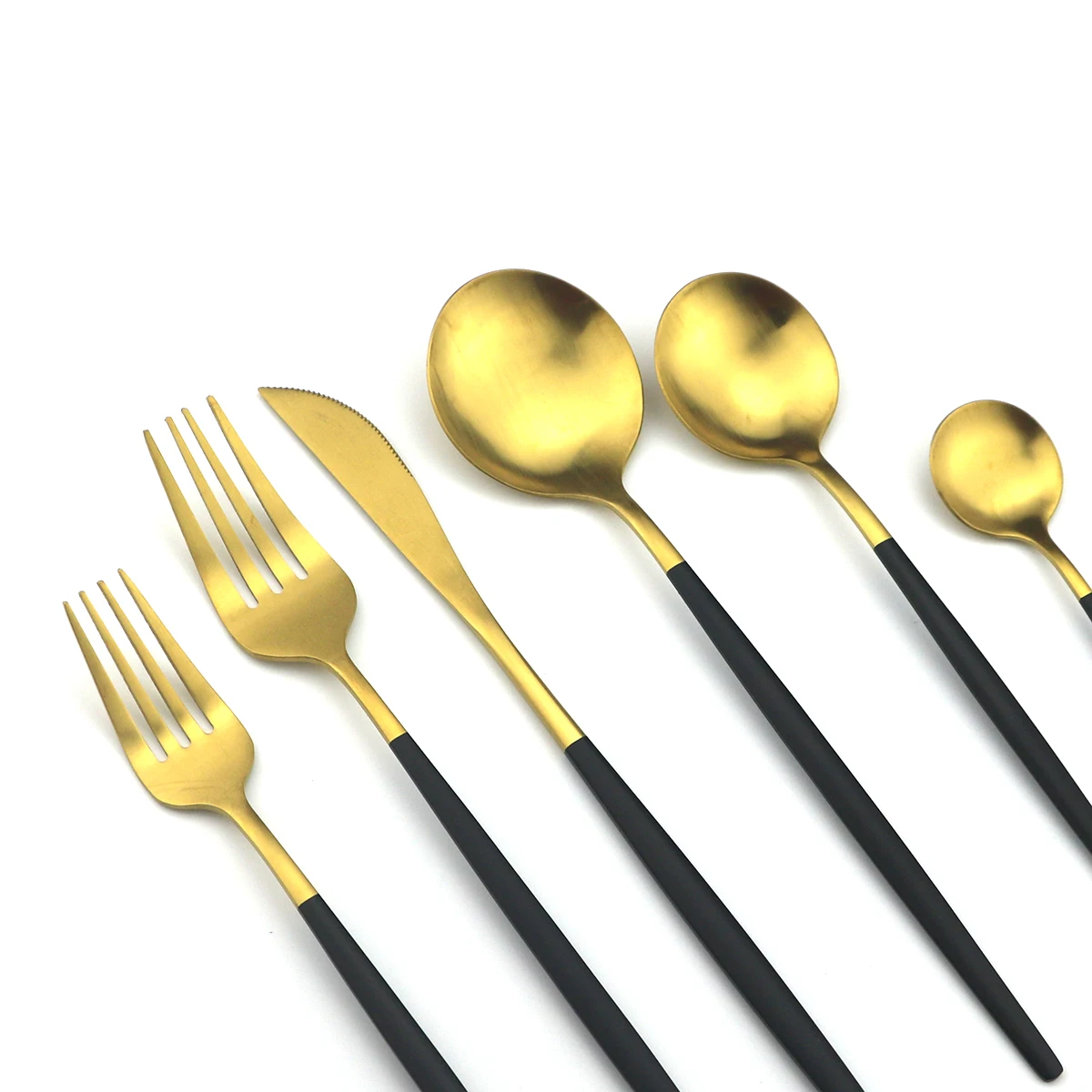 6 шт. набор золотых столовых приборов из нержавеющей стали посуды ножи Вилки