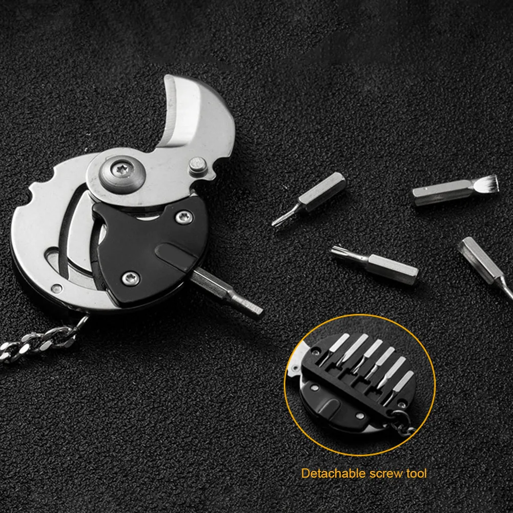 Multifunctional Pocket Fold Mini Coin Knife Screwdriver Hanging Keychain Keyring Outdoor Survival Emergency Tool | Инструменты