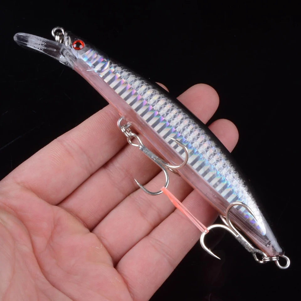 1pcs 13cm 23g Isca Floating Fishing Lure Minnow Aritificial Laser Wobblers Crankbait Hard Plastic tackle Pesca 3D Eyes | Спорт и