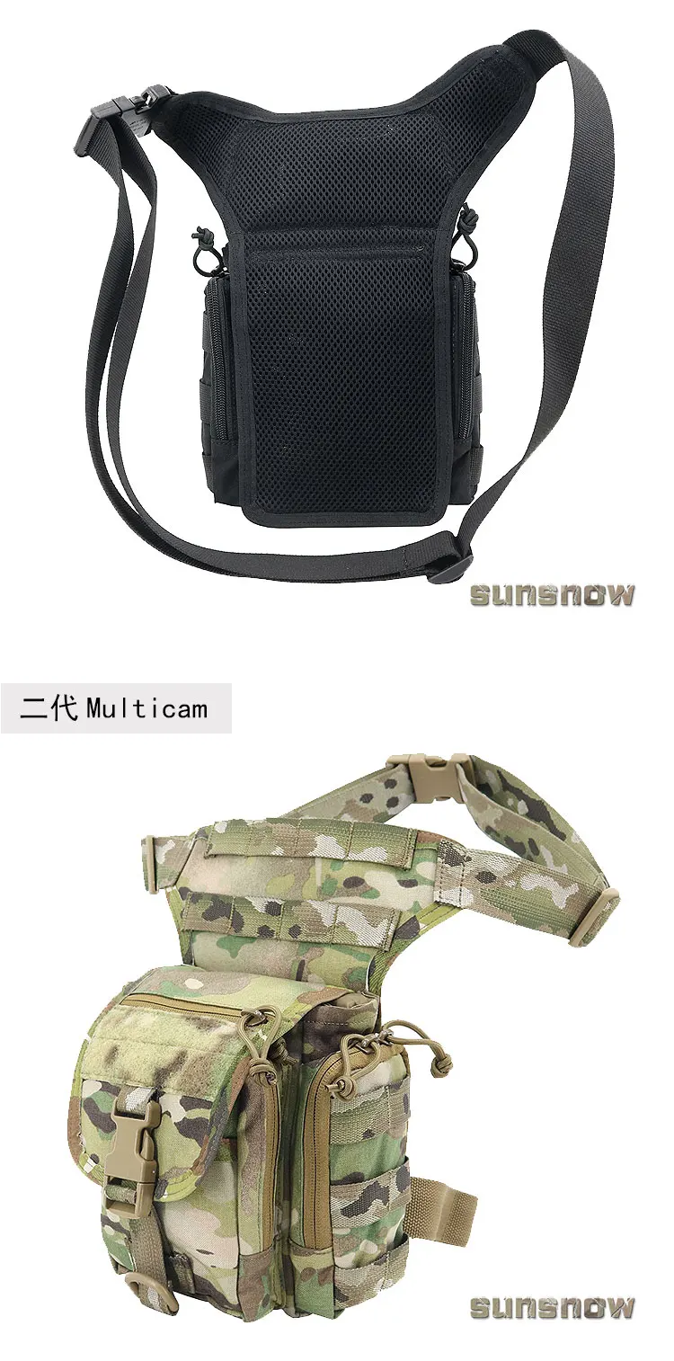 Outdoor Sports Tactics Multifunctional Chest Bag Crotch Bag Leg Bag Satchel MOLLE System Large Capacity Camouflage Bag
