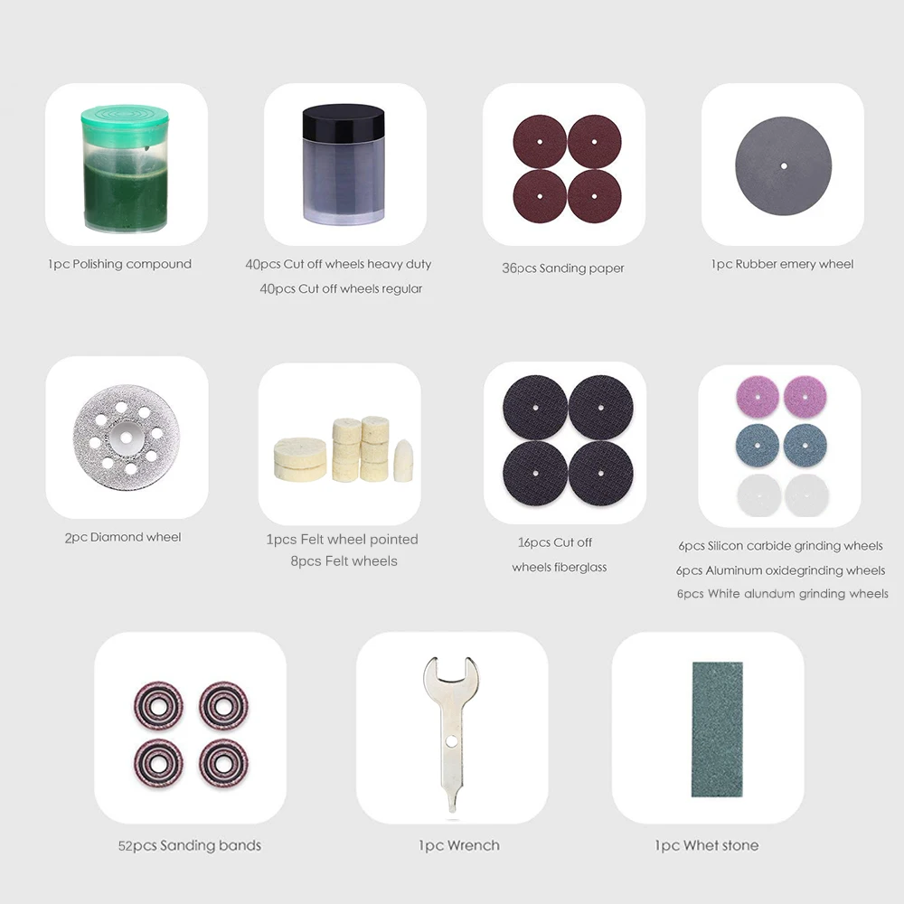 Набор роторных инструментов с хвостовиками диаметром 1/8 дюйма универсальная