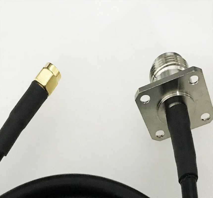 RG58 Коаксиальный кабель SMA Male к N Female Jack 4 Hole Flange Connector Adapter 50-3 Coax 50ohm 50cm 1/2/3/5/10/15/20/30m on.