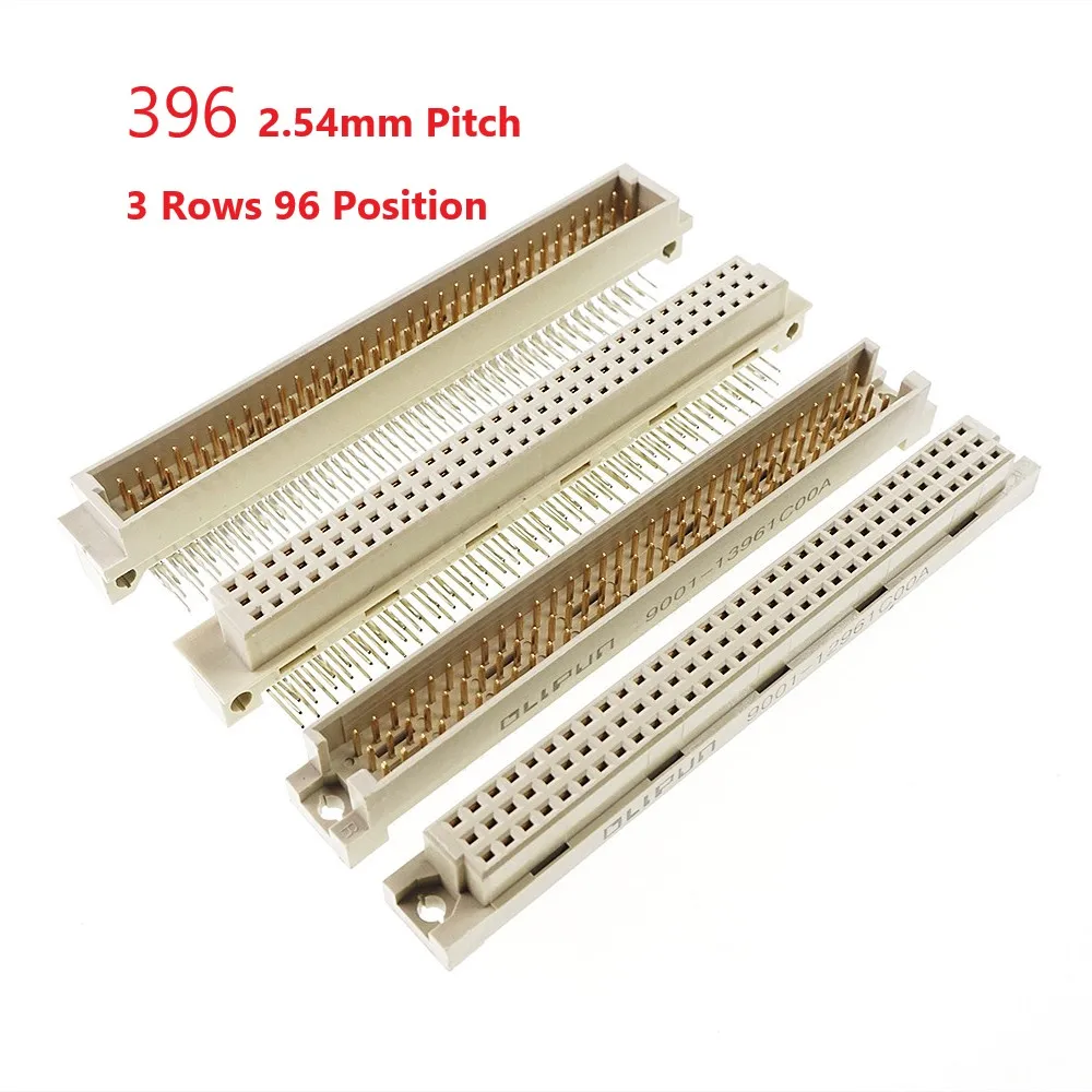 

5pcs DIN 41612 Connector 3 Rows 96 Position Plug Header Male Female Vertical Right Angle Through Hole PCB 3x32 Pin Pitch 2.54mm