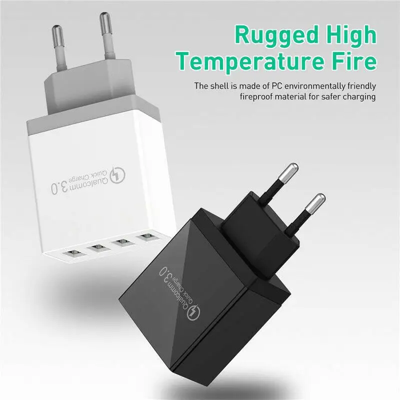 Вертикальный 4 Порты и разъёмы Кабель для быстрой зарядки с 3,0 usb-хаб стены Зарядное устройство Мощность адаптер