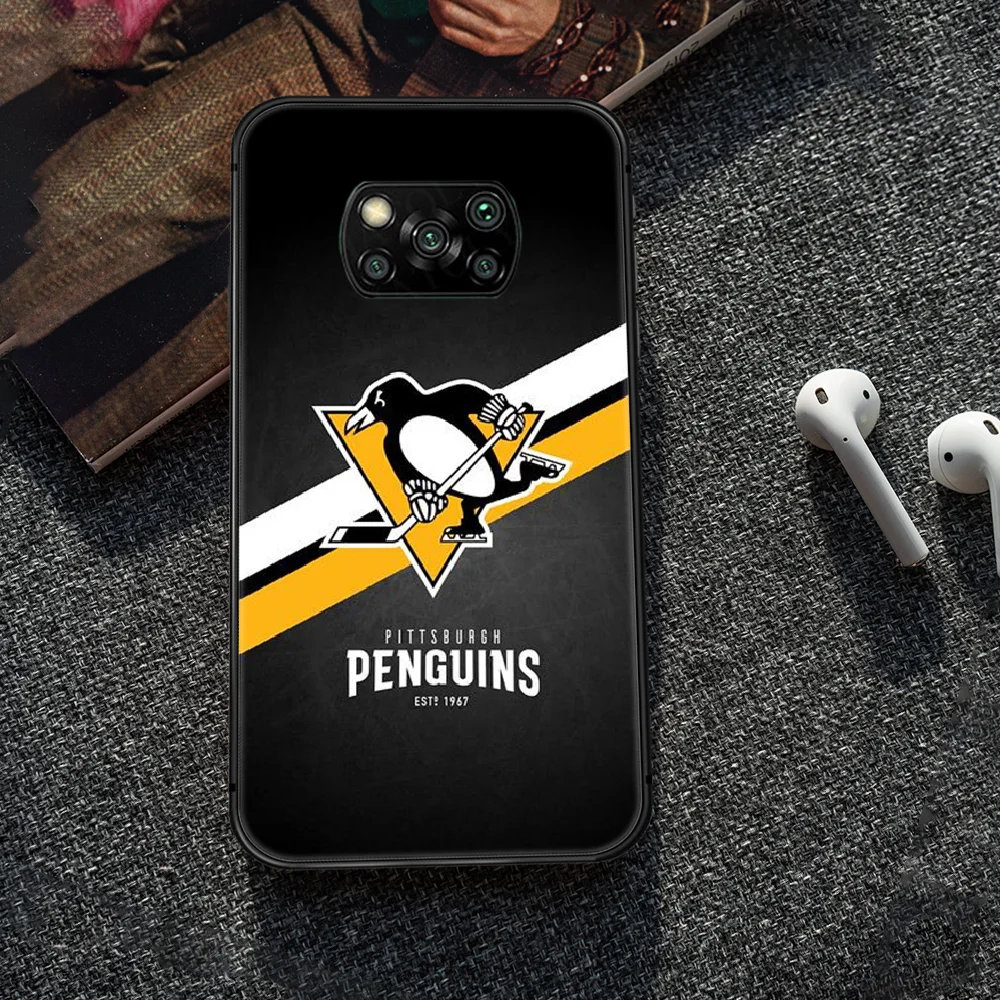 

Pittsburgh Penguin Phone case Cover Hull For Xiaomi Mi A2 A3 8 9 9T Note 10 Se Lite Pro black Bumper 3D Back Tpu Funda Fashion