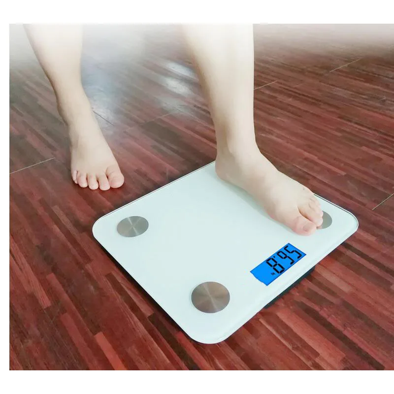 Закаленное стекло квадратное умное приложение весы для тела и жира домашнего