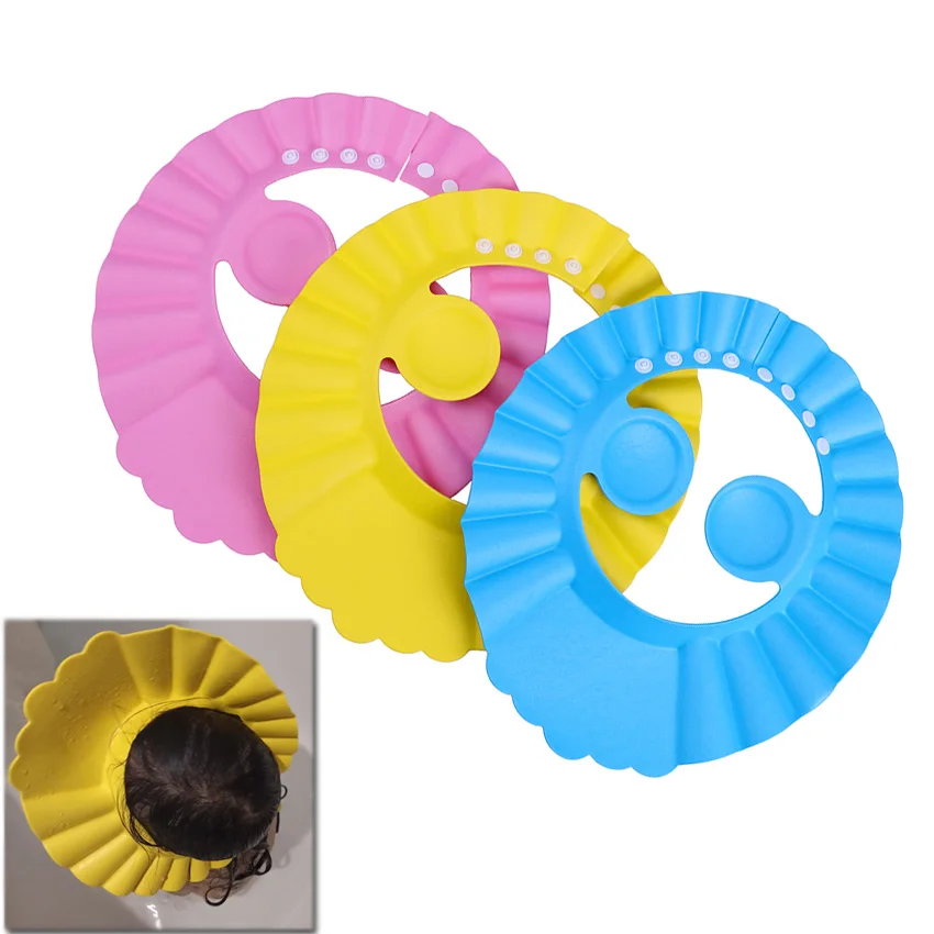 Gorro de ba&ntilde;o seguro para beb&eacute;s y ni&ntilde;os, protector para el pelo, el&aacute;stico, ajustable, 1 unidad-5