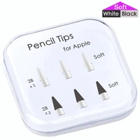 peilinc pencil tips for apple pencil 1st 2nd logitech crayon 2b soft double layered ipad pencil tip white black stylus nib