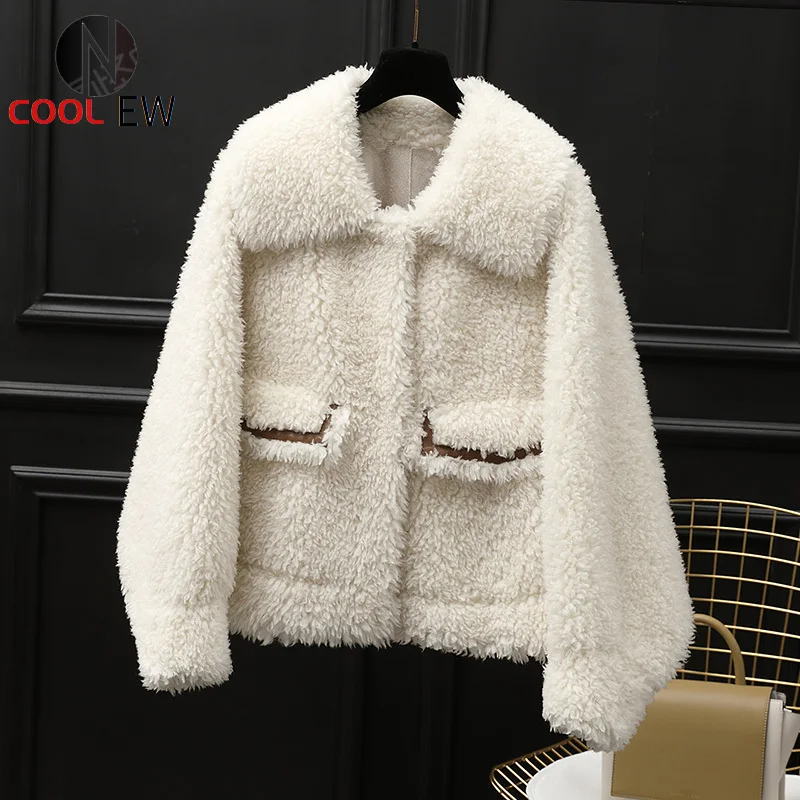 

Ptslan 2021 Женская оригинальная шерстяная Верхняя одежда зимняя новая мода Хорошее качество воротник-стойка Женское пальто из натуральной шер...