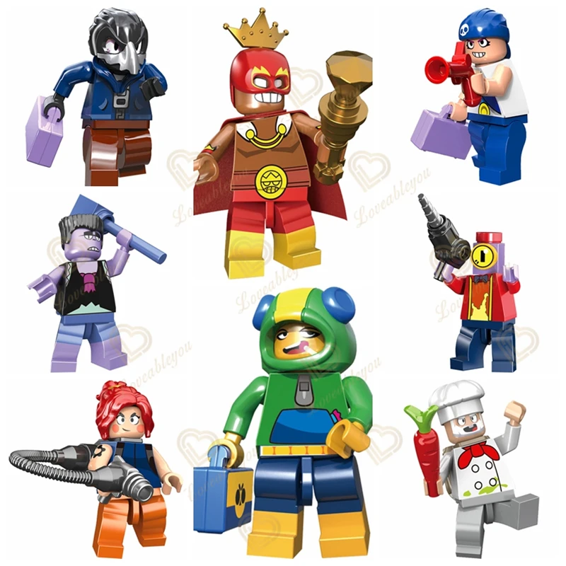 

8 In 1 Set Amber Game Stars SALLY Toy Dolls Cartoon Star Hero Leon Crow Spike Stuff Anime Figure Model Dolls Boy Christmas Gifts