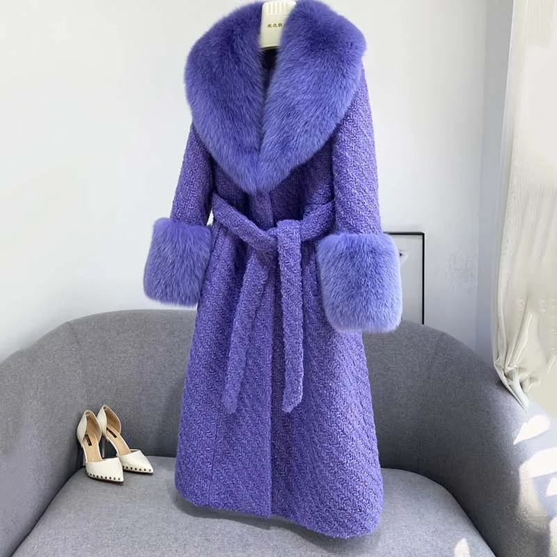 Parker Female Coat Fox fur Collar Casual Women Woolen Jacket Winter Temperament Fashion High-Quality NBH581 | Женская одежда