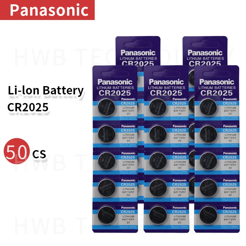 50 шт. бренд для PANASONIC cr2025 ECR2025 BR2025 DL2025 KCR2025 LM2025 3 в кнопки сотового монеты литиевые батареи для часов