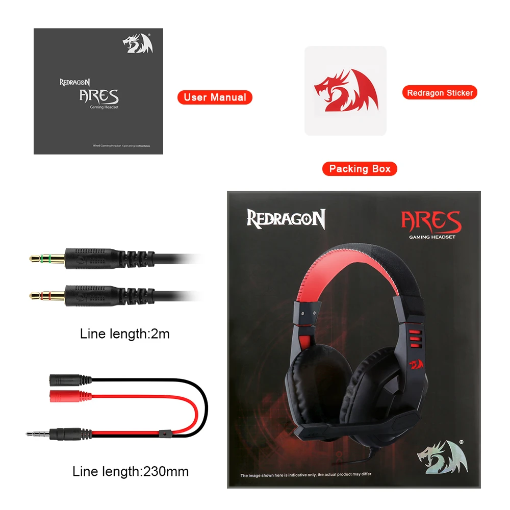 Проводная игровая гарнитура Redragon Garuda H120, 3,5 мм, Микрофон Pro Gamer для ПК, PS4, переключатель, стерео, объемный, компьютерный, стерео микрофон