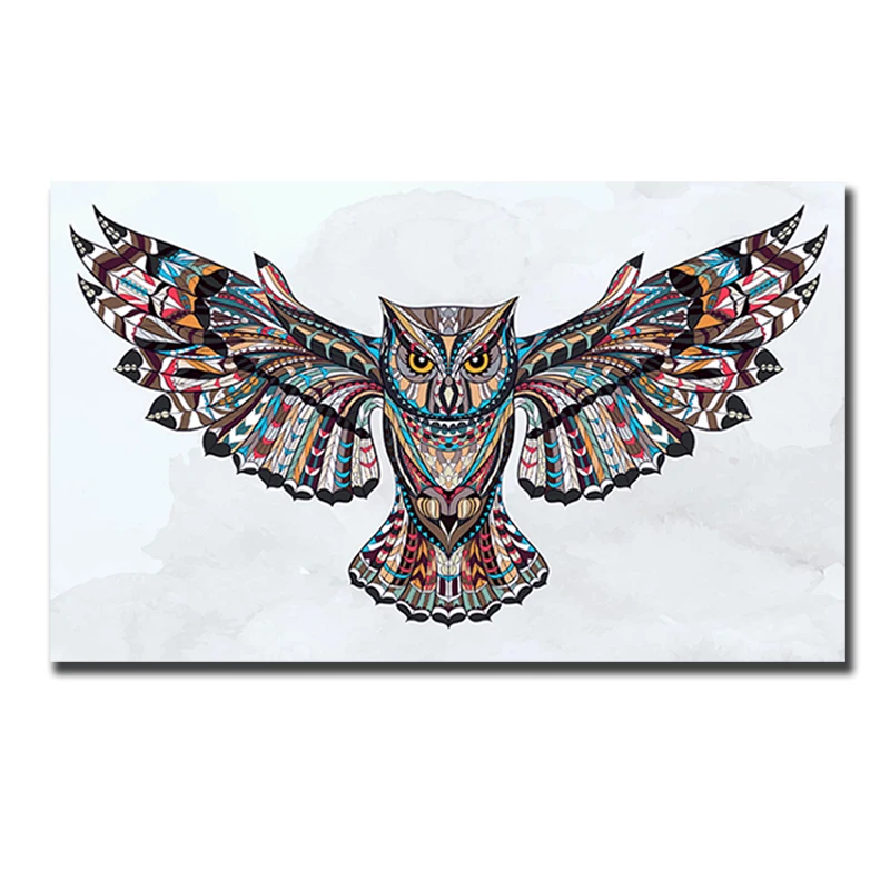 Картина маслом с изображением совы на холсте Настенная картина постеры для