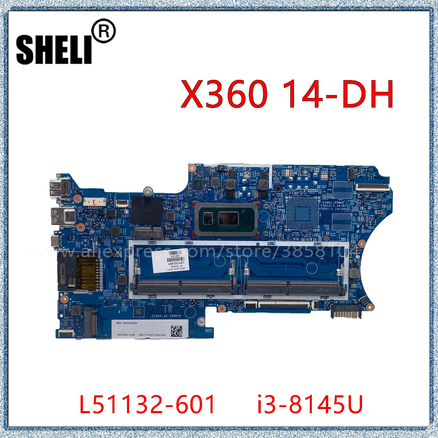Материнская плата SHELI для ноутбука HP Pavilion X360 14M-DH 14-DH с I3-8145U 448.0GG02.0011 DDR4 L51132-601 |