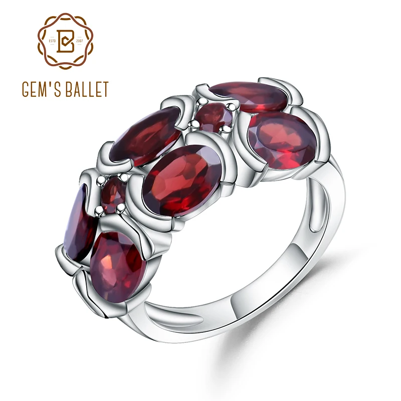 

Gem балетки 6.13Ct натуральный гранатовый камень кольцо 925 пробы серебро Мона Лиза кольцо для Для женщин элегантные ювелирные изделия