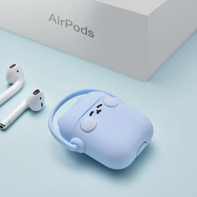 Милый стильный мягкий силиконовый чехол для наушников AirPods Apple беспроводная bluetooth