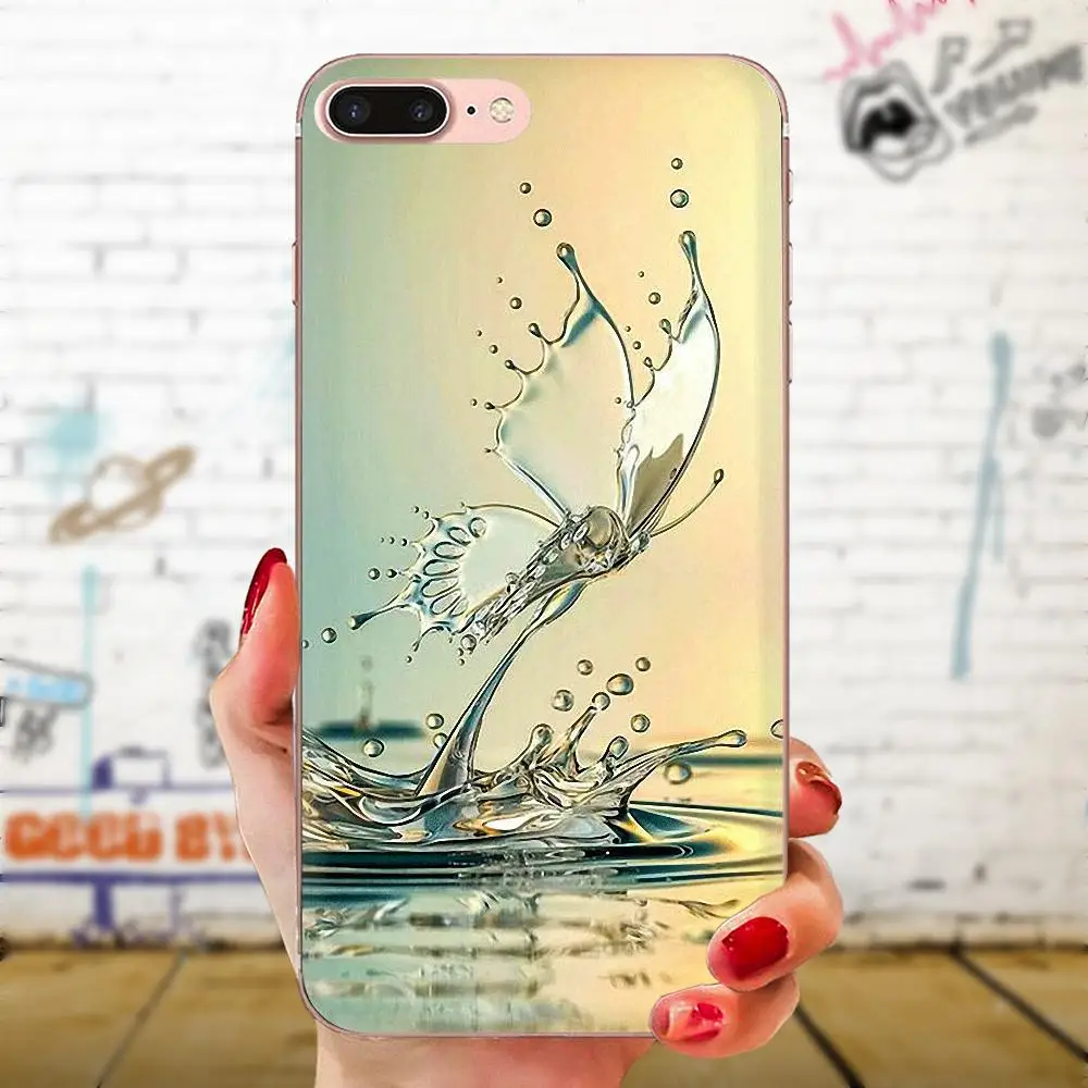 Мягкий чехол из ТПУ с Защитный изображением синей бабочки для htc Desire 530 626 628 630 816 820
