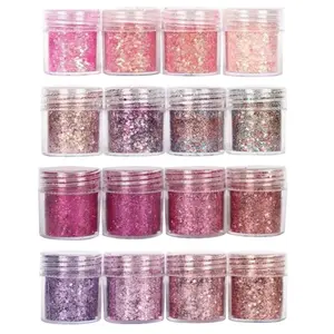 Набор из 4 10 мл массивных розовых серий Блестящий Порошок для ногтей блестки порошок для украшения ногтей градиентный набор ультра-тонкий блеск для ногтей
