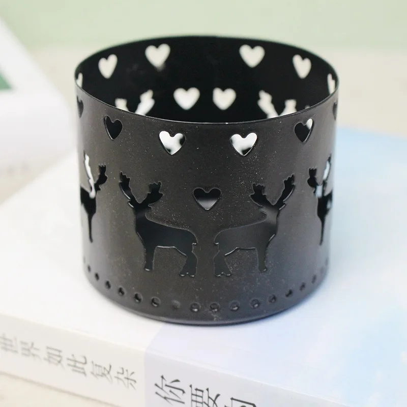 Christmas Iron Hollow Candle Holder Merry Decoration For Home 2020 Ornament Xmas Navidad Gift New Year 2021 | Дом и сад