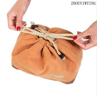 drawstring waterproof lunch box thermal insulation flannel cooler bento food picnic storage waterproof lunch bags for women kids