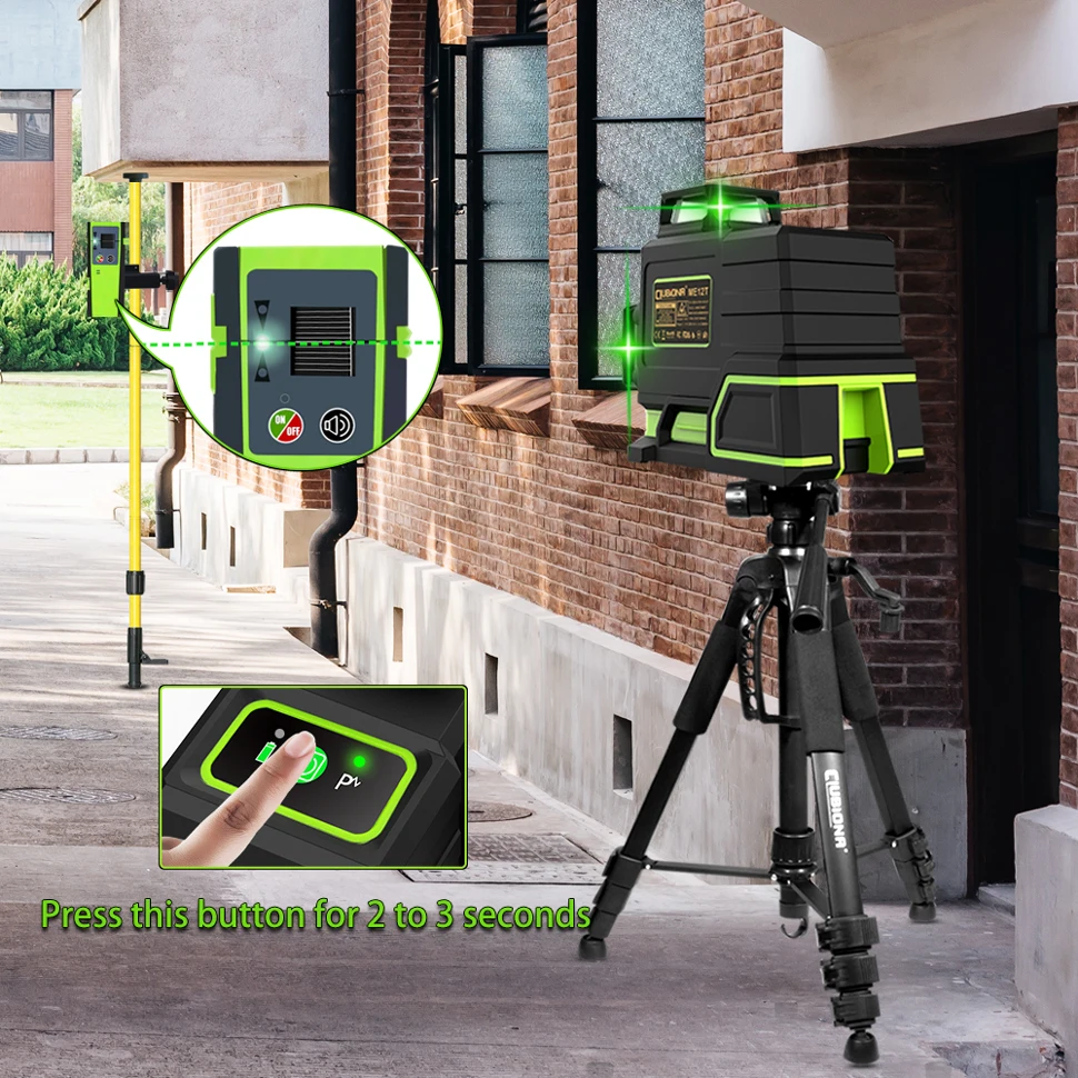 Лазерный уровень CLUBIONA ME12T 3D 12 линий 360 мАч литий-ионный аккумулятор | Инструменты