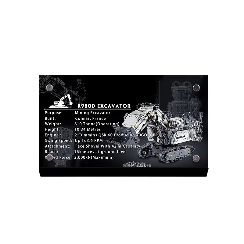 

The Acrylic Display Stand Brand For High-tech 42100 LiebherrING R 9800 Model Excavator Building Blocks Brick city Toys friends