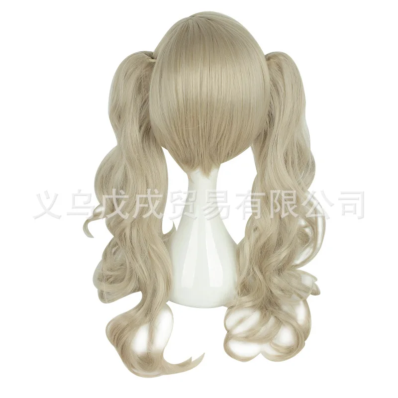 Парик для косплея с длинными вьющимися хвостиками аниме Persona 5 Анна такамаки