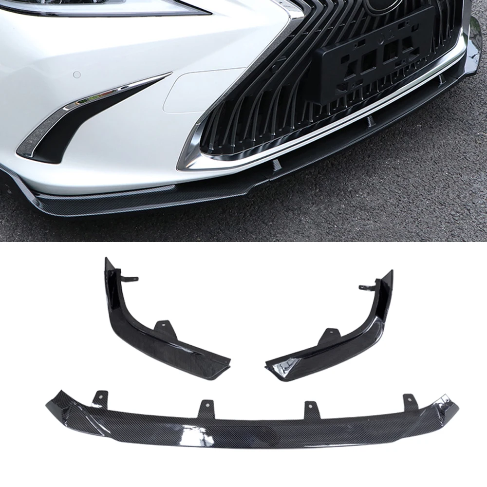 

For Lexus ES XZ10 2018 2019 2020 2021 3PCS Auto Car Front Bumper Lip Body Kit Spoiler Splitter Bumper Canard Bar Guard Body Kit