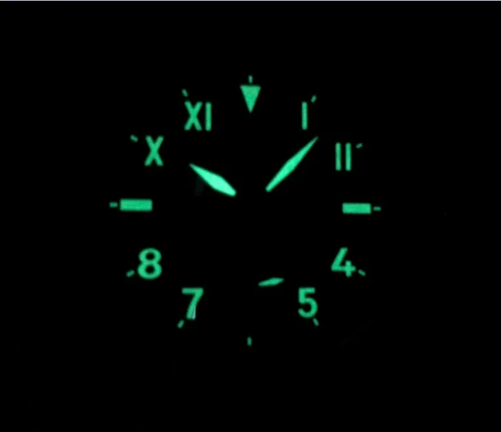 

Sapphire crystal 44mm GEERVO black dial Asian 6497 17 jewels Mechanical Hand Wind movement green luminous men's watch gr352-g8