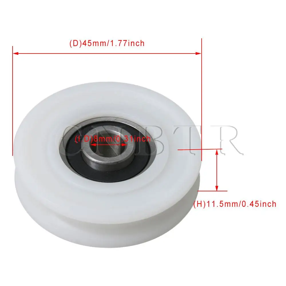 CNBTR 8x45x11 5 мм U Тип белый рельс подшипника шкив пассивный Rolloer колеса | Обустройство