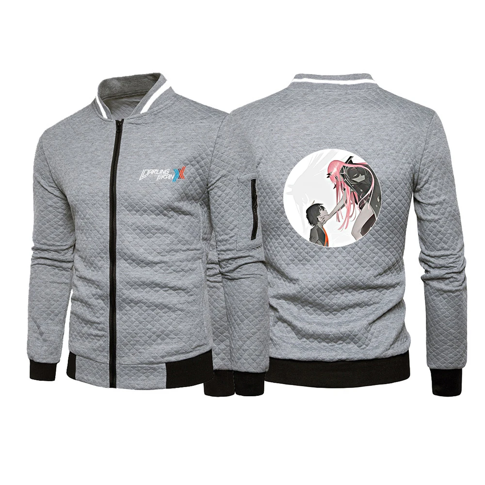 

2021 Men's Anime DARLING in the FRANXX Hoodies Sweatshirts Autumn Winter Patchwork Hoody Fleece Tracksuit Male Warm Hooded Zipp