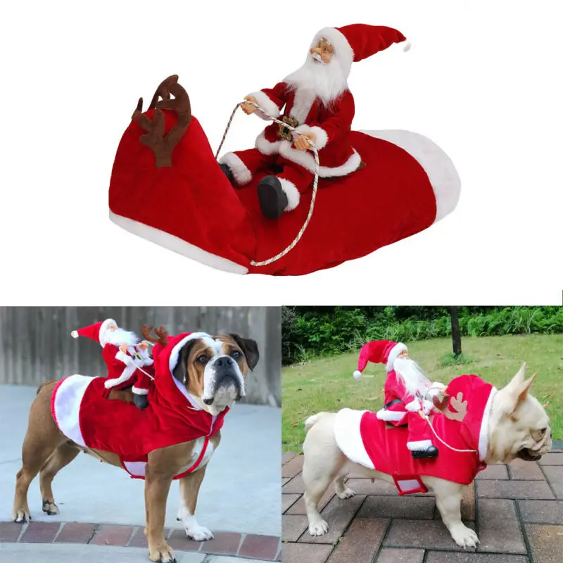 2020 Red Xmas Santa Pet Winter Coat Dog Warm Clothing Christmas Cat Puppy Hoodie Sweater | Дом и сад