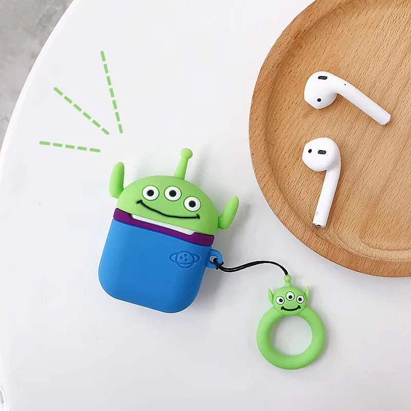 Для AirPods 2/1 чехол с милым мультяшным медведем Винни-пухом чехол для наушников для Apple Airpods 2 мягкий силиконовый чехол с кольцом на палец - Цвет: A5