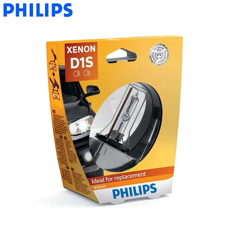 Philips Vision D1S 35W Xenon Car Headlight HID 4200K Original White Light Standard Auto OEM Lamp Genuine 85415VIS1 1X | Автомобили и