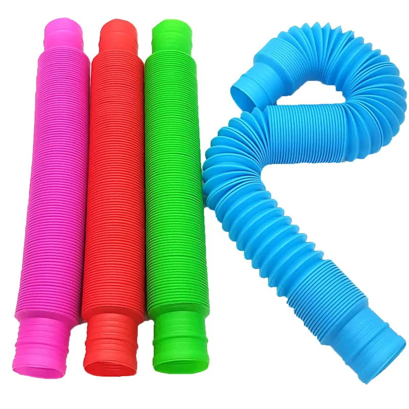 

Colorful Fidget Pop Tubes Toys Autism Adults Sensory Stress Relief Toys Kids Funny Early Educational Antistress Toy