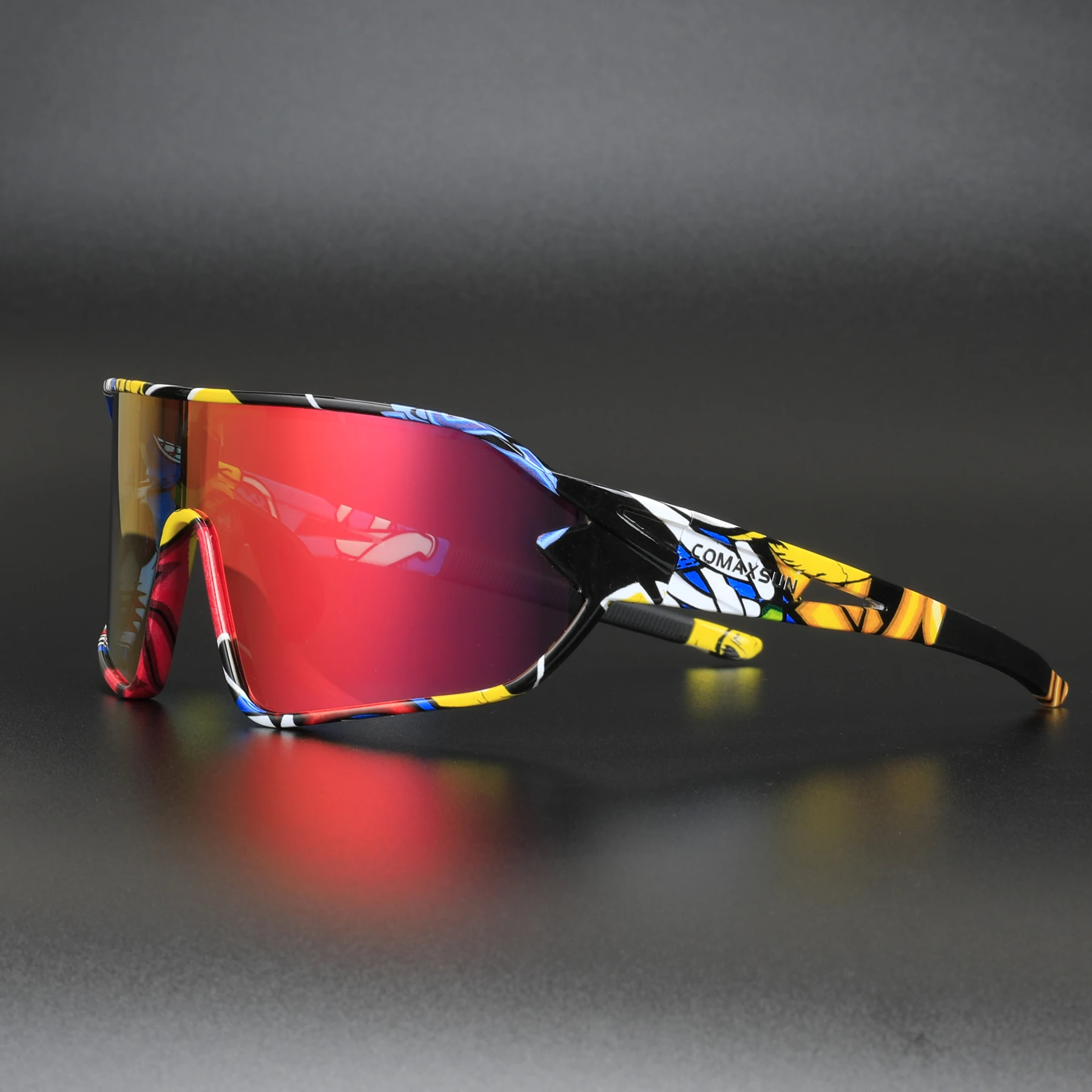 

COMAXSUN Polarized Cycling Glasses Mirror Bike Goggles Outdoor Sports Anti-UV400 Bicycle Sunglasses UV 400 With 5 Lens TR90