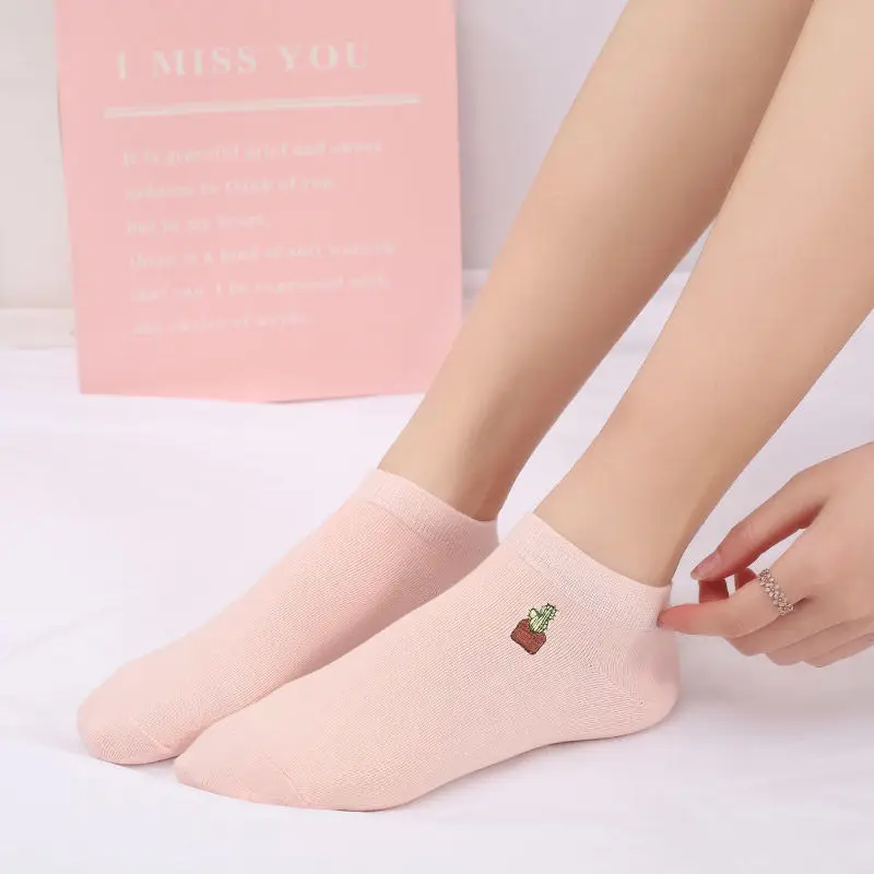 Sfree 6Pairs Cute Invisible Socks Female Socks Shallow Mouth Girls Boat Socks Summer Thin Section Korean Ins Tide Japanese