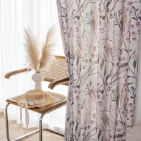 2022 new modern and simple polyester cotton printing curtains for living dining room bedroom