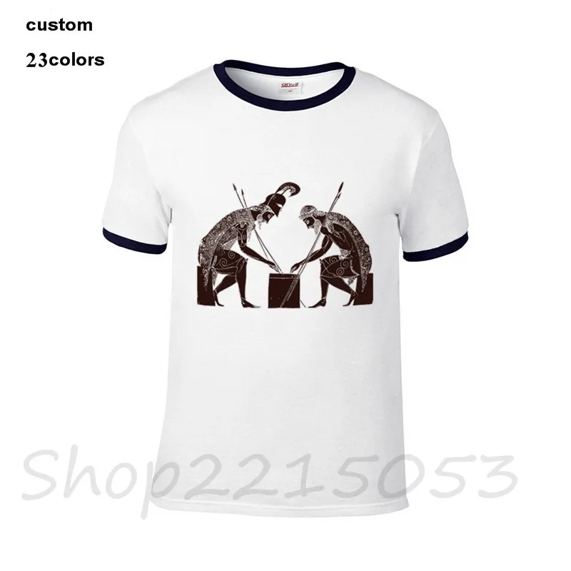 2018 уличная одежда мужская футболка с Ахиллесом Ajax играя в шахматы греческая