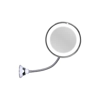 10x magnifying led mirror 360 rotation flexible gooseneck lighted bathroom makeup shaving mirror adjustable bendable gooseneck