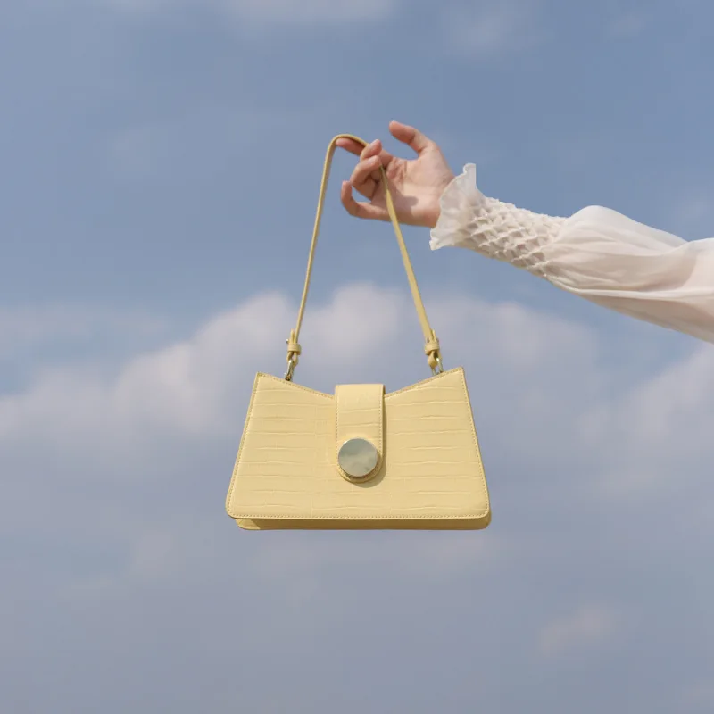 

Сумка-подмышка женская с узором под кожу крокодила, маленький элегантный саквояж на плечо из искусственной кожи, дорожная сумочка кросс-бод...