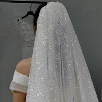 youlapan v90 star yarn veil shiny sparkling glitter veil champagne wedding veil double layer wedding dress veil with comb