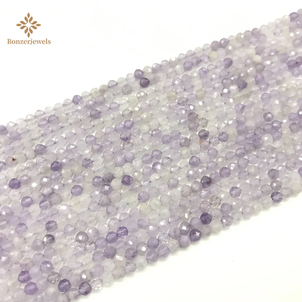 

Wholesale Natural High Quality 2/3/4mm Gem Stone Light Faceted Amethysts Loose Spacer Beads For Jewelry Making DIY Bracelet 15''