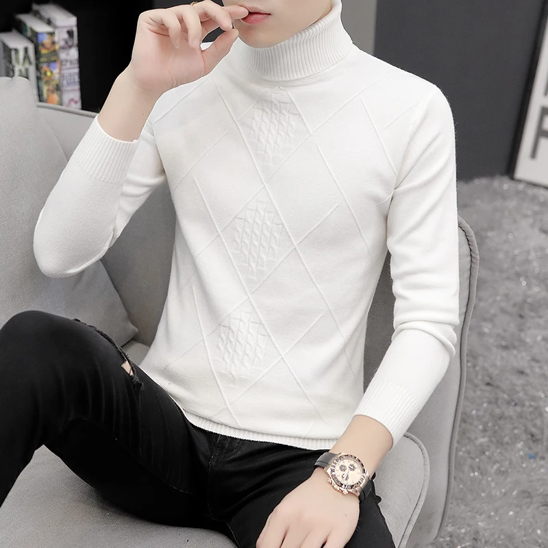 2019 Zongke Thick Turtleneck Men Sweater Turtle Neck Pullover Coat Autumn Winter Man Sweaters Pull Clothes 2XL |