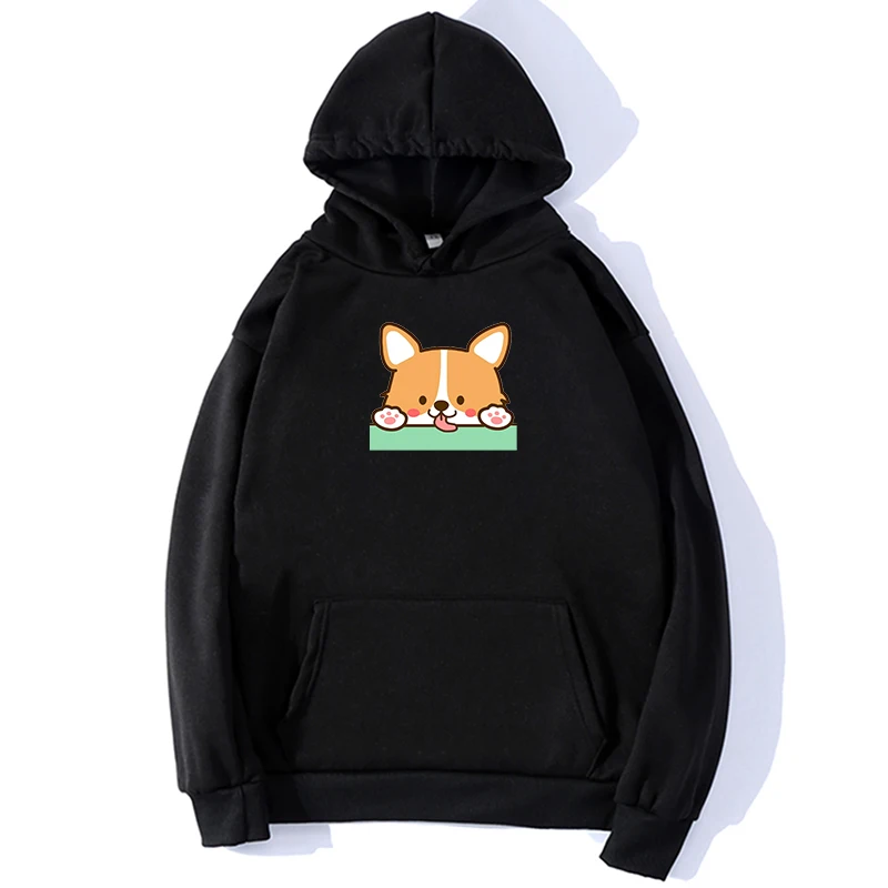 Осенние кавайные толстовки корги собака Женская Толстовка Смешные животные