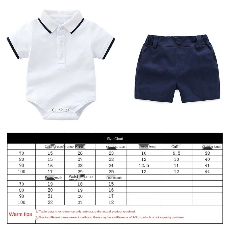 

Boys summer new short-sleeved Polo shirt Triangle climbing romper + casual shorts Baby summer suit Children's cotton short shirt