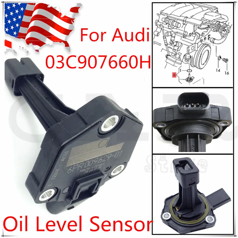 Новый датчик уровня масла 03C907660H для Audi A3 A4 A5 Q5 1 8 2 0 TFSI can 03C907660D 03C907660M 03C 907 660 H