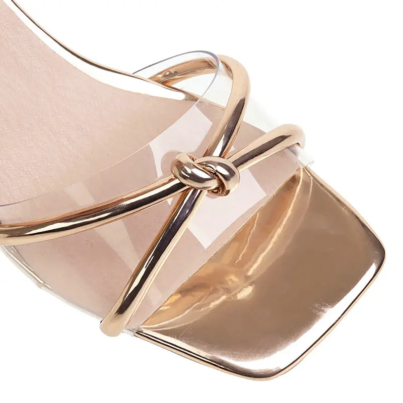 Женские летние модные модельные туфли Босоножки с пряжкой и открытым квадратным